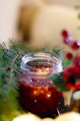 Preiselbeermarmelade in einem Glas